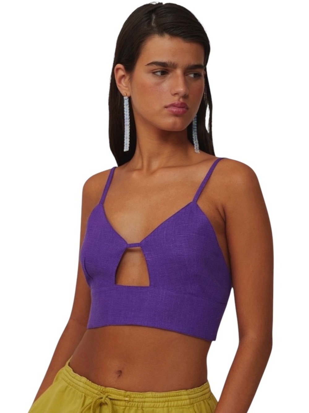 Linen Cropped Purple K
Cutout Tank Top by Paloma Wool. NWT